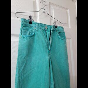 Zara Turquoise Flare & Wide Leg Jeans